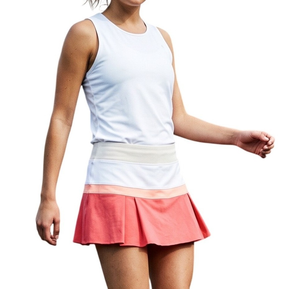 NIKE Womens Dri-FIT Tennis Micro Mini Skort Grey Pink Pleated Athletic Skirt Lg